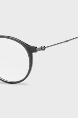 Grey optical frames with beta-titanium temples, Dark Grey