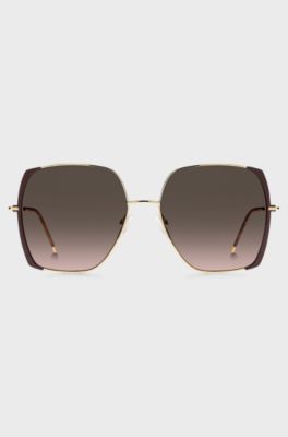 Sonnenbrille aus Edelstahl in Braun- und Goldt&ouml;nen, Gold