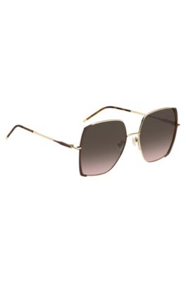 Steel sunglasses in brown and gold tones, Gold
