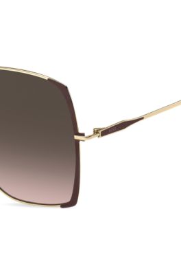 Steel sunglasses in brown and gold tones, Gold