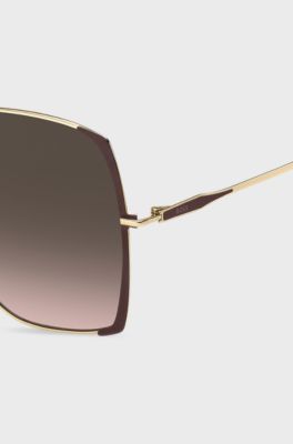 Steel sunglasses in brown and gold tones, Gold