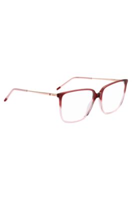 Optical frames in degrad&eacute; pink and burgundy, Red