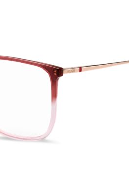 Optical frames in degrad&eacute; pink and burgundy, Red