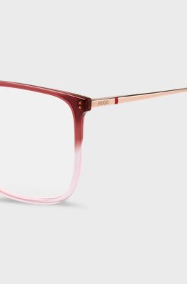 Optical frames in degrad&eacute; pink and burgundy, Red