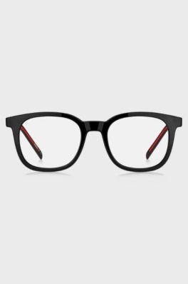 Black optical frames with red accents, Black