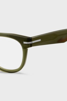Green-acetate optical frames with silver-tone hinges, Green