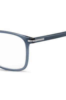 Blue-acetate optical frames with silver-tone hinges, Blue