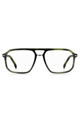 Green-horn optical frames with double bridge, Green