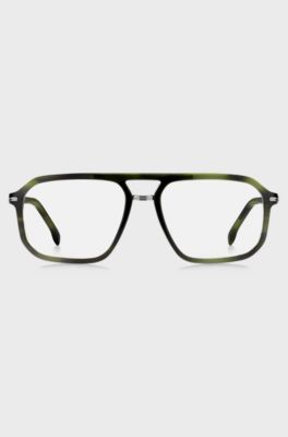 Green-horn optical frames with double bridge, Green