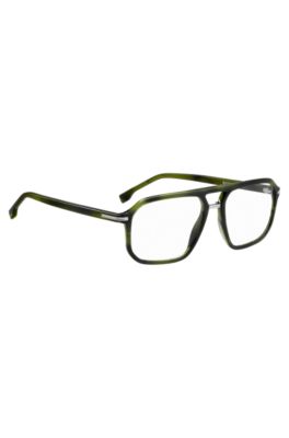 Green-horn optical frames with double bridge, Green
