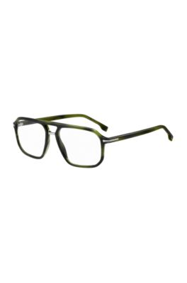 Green-horn optical frames with double bridge, Green