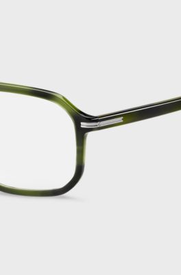 Green-horn optical frames with double bridge, Green