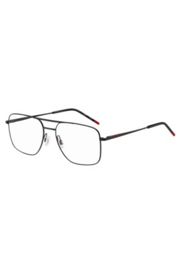 Black-metal optical frames with double bridge