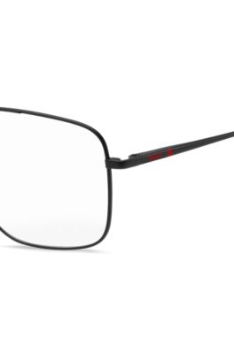 Black-metal optical frames with double bridge, Black