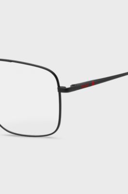 Black-metal optical frames with double bridge, Black