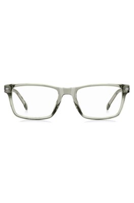Monture optique en acétate sauge avec charnières argentées