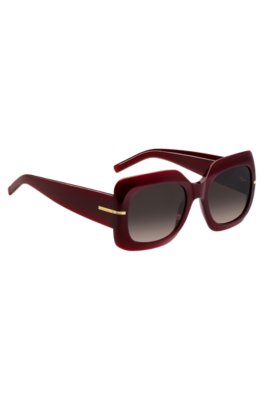 Boss Burgundy-acetate sunglasses with gold-tone hinges solglasögon dam – bild 3
