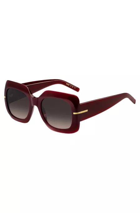 Burgundy-acetate sunglasses with gold-tone hinges