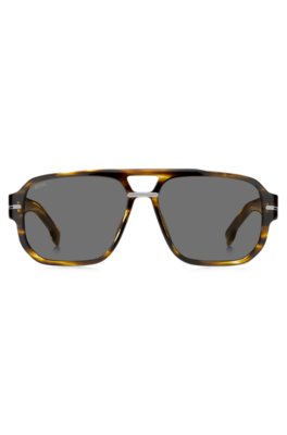 Boss Patterned-acetate sunglasses with silver-tone details flugor herr – bild 2