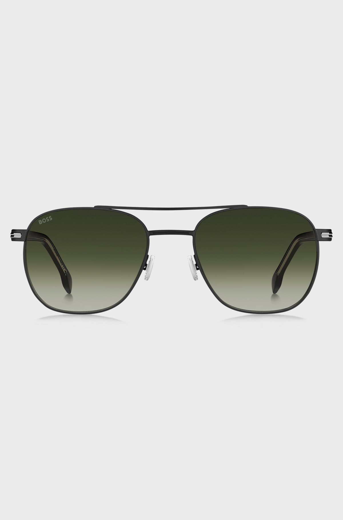 BOSS - ダブルブリッジ サングラス ブラックスチール - ブラック BOSS - ダブルブリッジ サングラス ブラックスチール - ブラック