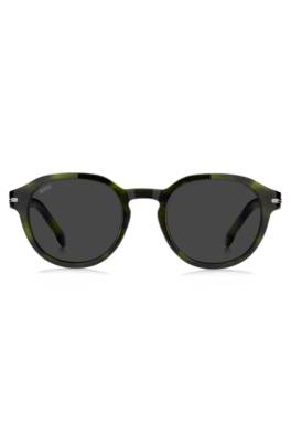 -horn sunglasses with silver-tone hinges 1