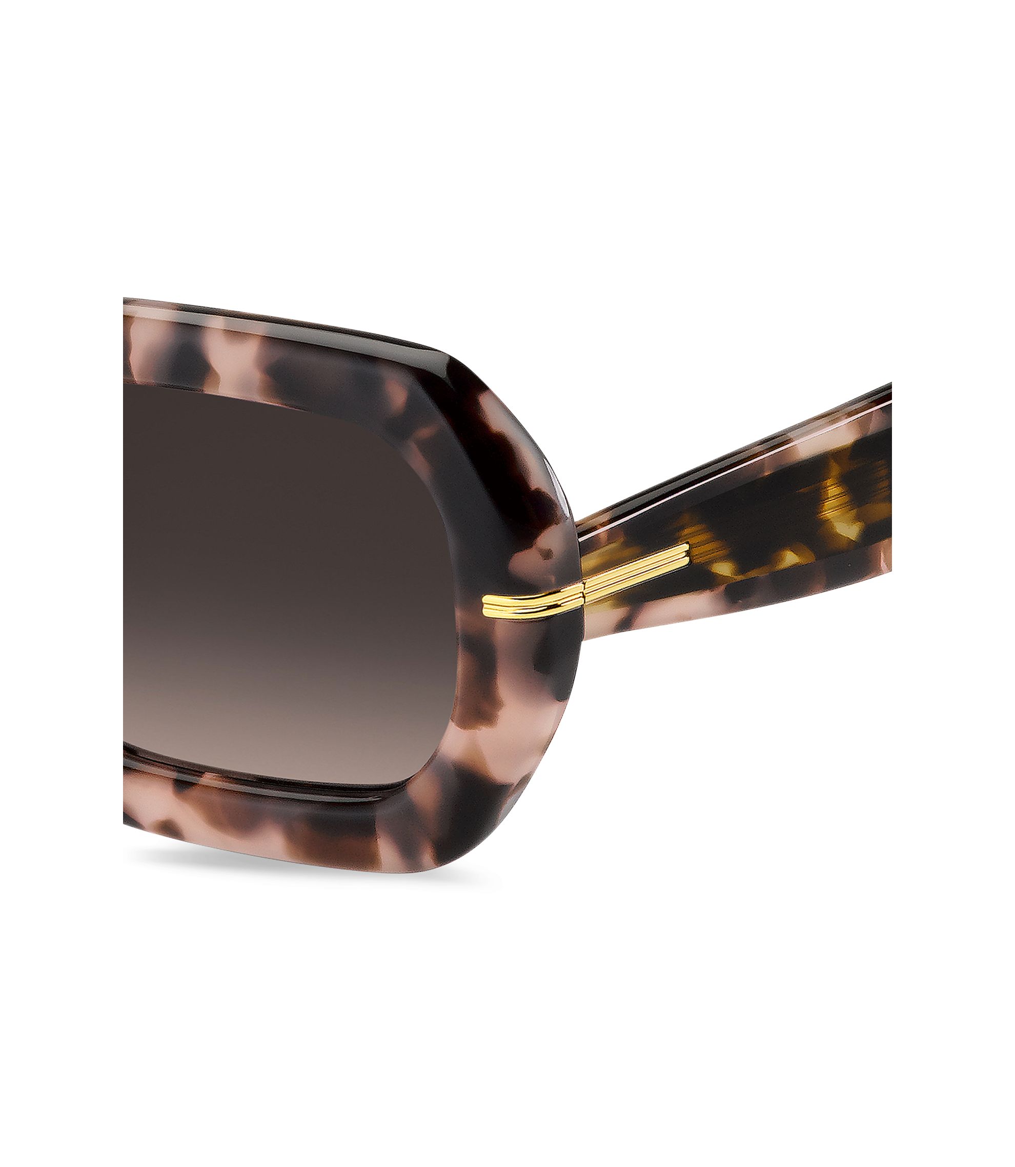 BOSS - Pink-Havana sunglasses with gold-tone hinges - Patterned display picture 2