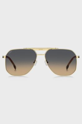 Gold-tone sunglasses with Double B monograms, Gold