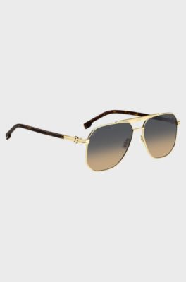 Lunettes de soleil dor&eacute;es avec monogrammes Double&nbsp;B, Or