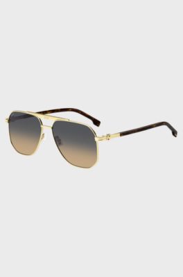 Lunettes de soleil dor&eacute;es avec monogrammes Double&nbsp;B, Or