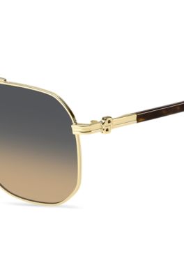 Gold-tone sunglasses with Double B monograms, Gold