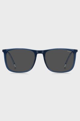 Blauwe zonnebril met logodetails, Blauw