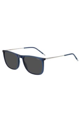 Blue sunglasses with logo details, Blue