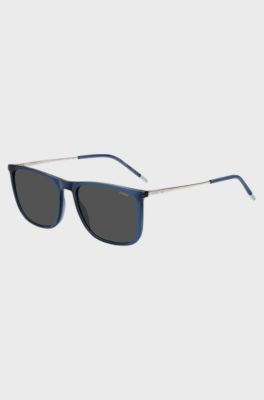 Blue sunglasses with logo details, Blue