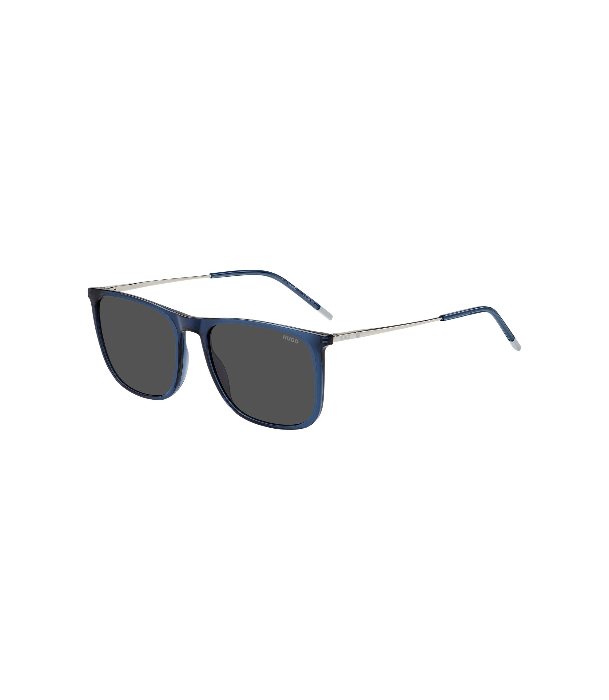 Blaue Sonnenbrille mit Logo-Details
