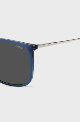 Blauwe zonnebril met logodetails, Blauw