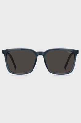 Blue sunglasses with textured temples, Blue