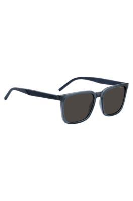 Blue sunglasses with textured temples, Blue