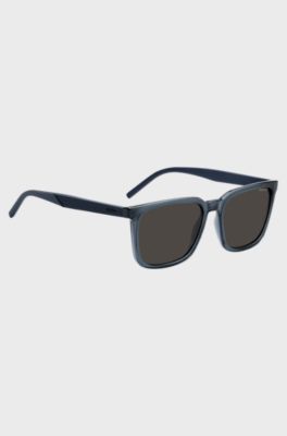 Blue sunglasses with textured temples, Blue