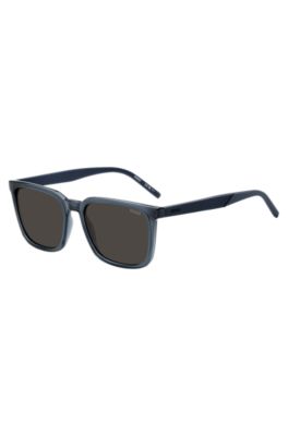 Blue sunglasses with textured temples, Blue