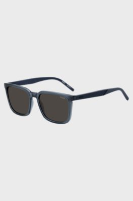 Blue sunglasses with textured temples, Blue