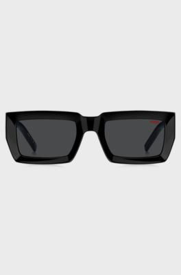 Black sunglasses with stacked-logo temples, Black