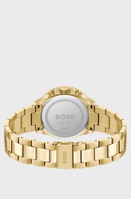 Gold-tone watch with green dial, Gold