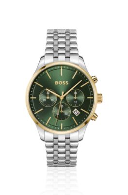 ブランデー BOSS BOSS - Multi-link-bracelet chronograph watch with green dial
