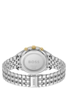 AVERY Multi-link-bracelet chronograph watch with green dial, Green