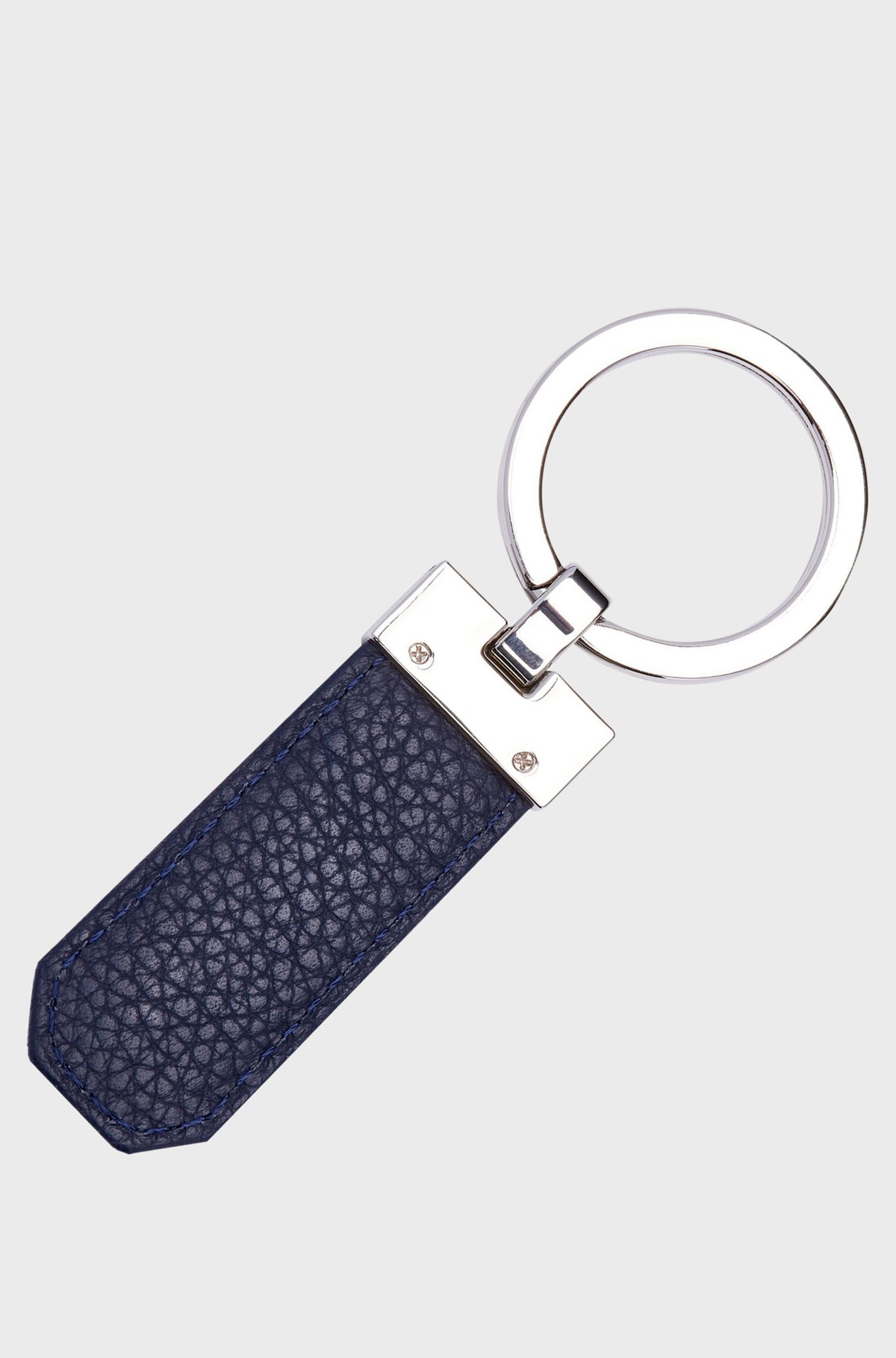 BOSS - ロゴ キーリング ネイビーグレインレザー/ブラス BOSS - ロゴ キーリング ネイビーグレインレザー/ブラス