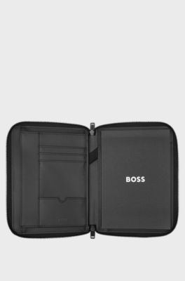 Black A5 conference folder with logo trim, Black