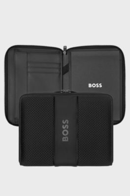 Black A5 conference folder with logo trim, Black