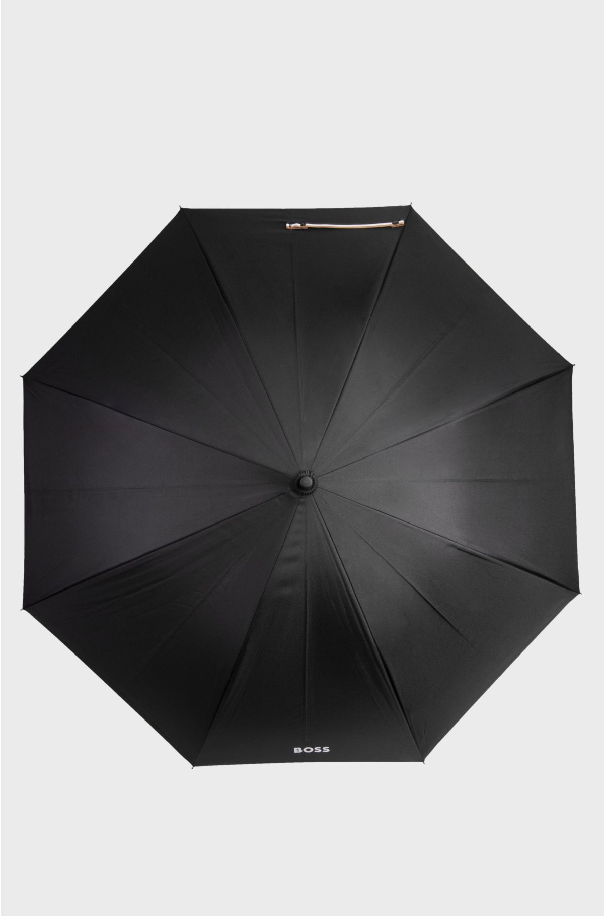 Black pocket umbrella with camel interior, Black