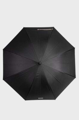 Parapluie de poche noir avec int&eacute;rieur camel, Noir