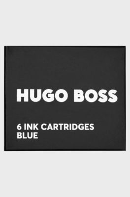 Six-pack of blue-ink fountain pen refills, Black